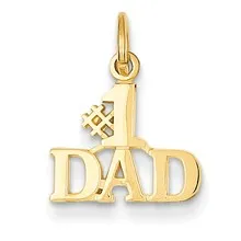 #1 Dad Charm in 14k Gold