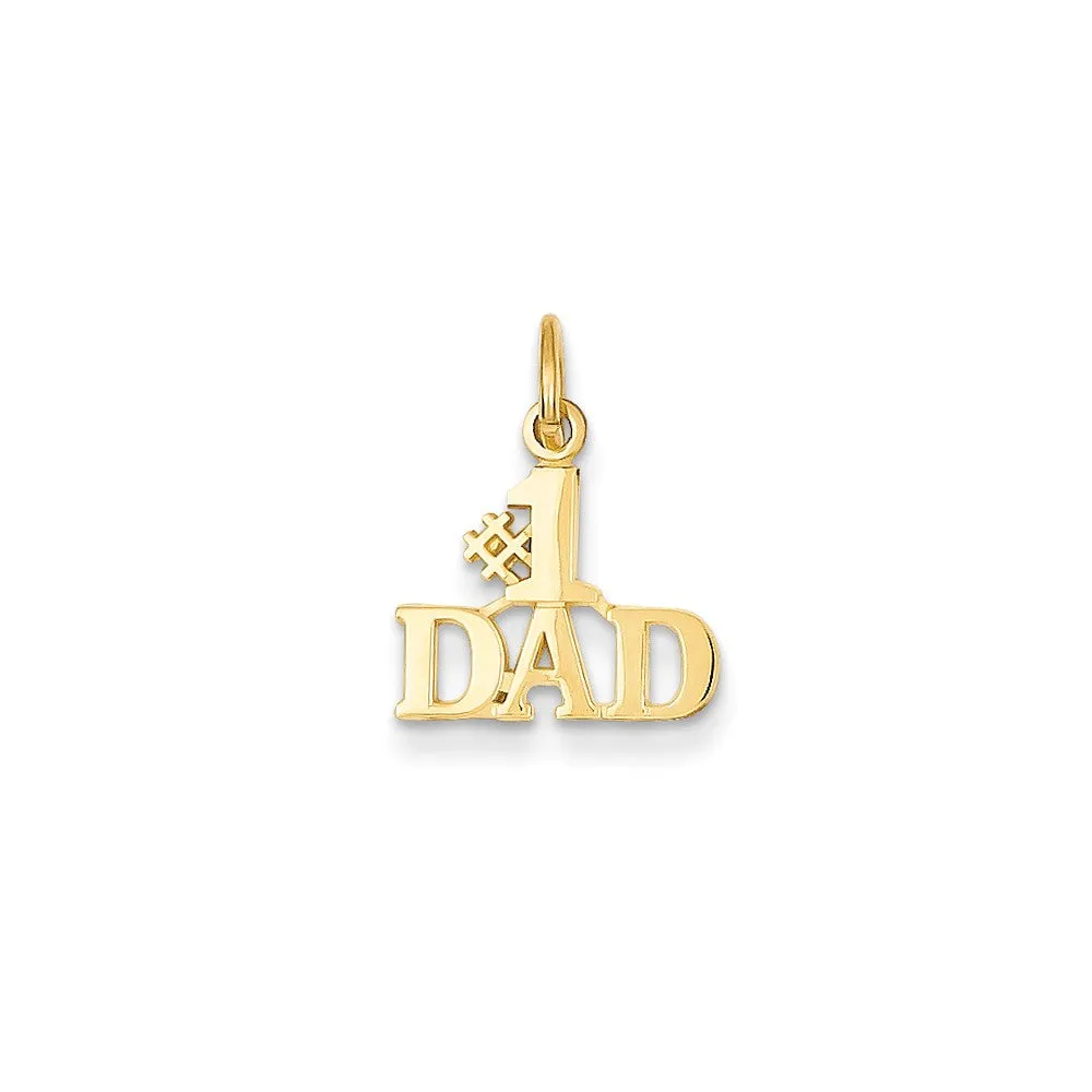 #1 Dad Charm in 14k Gold