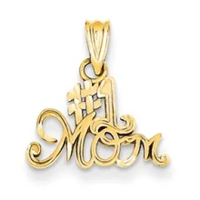 #1 Mom Charm in 14k Gold