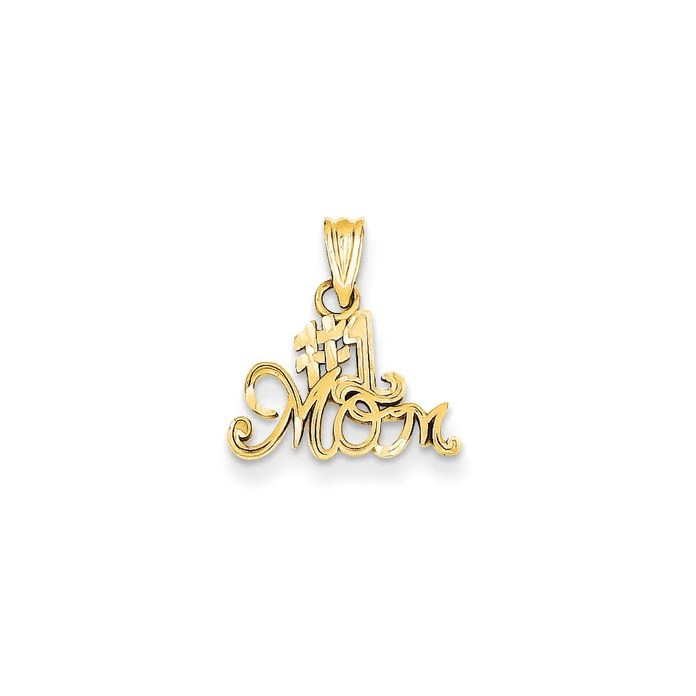 #1 Mom Charm in 14k Gold