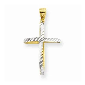 10k Yellow Gold & Rhodium Cross pendant