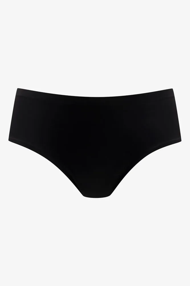 2 Pack Bonded Boyleg Panties Black & Natural