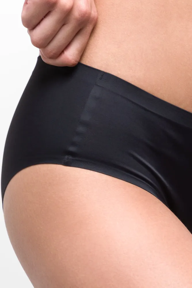 2 Pack Bonded Boyleg Panties Black & Natural