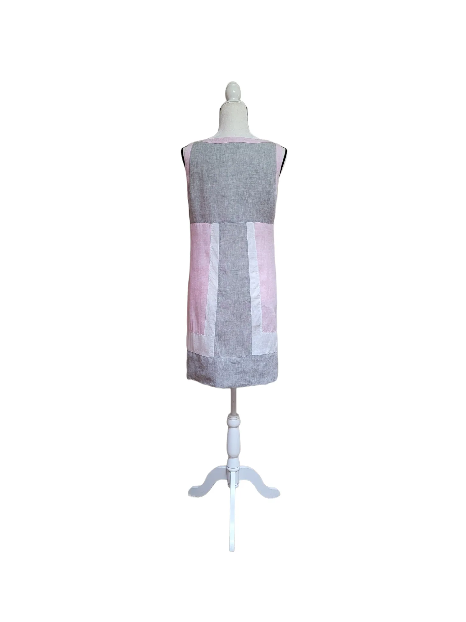 2000’s Mario Romano Pure Italian Linen Colorblock Shift Dress