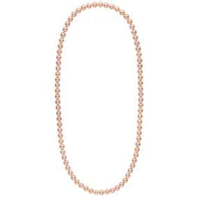 26-inch 7.5-8.0 mm AAA Pink to Peach Freshwater Pearl Necklace