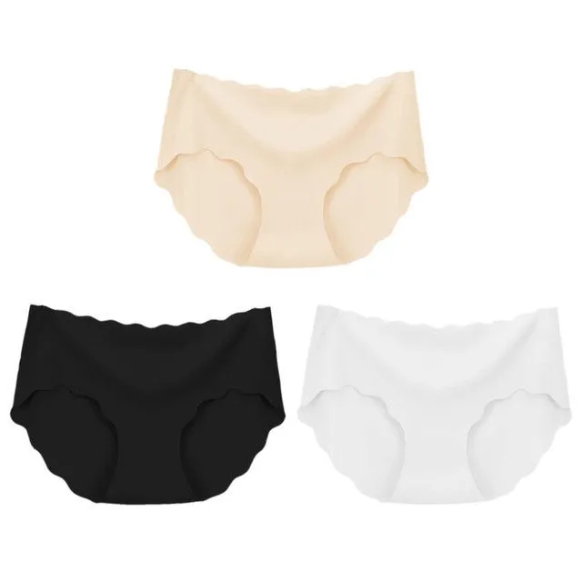 3Pcs Seamless Underwear Silk Panties