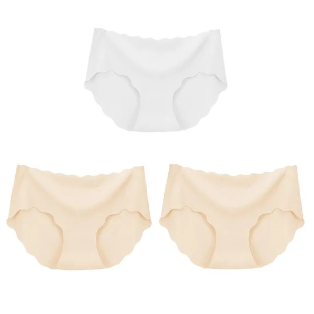 3Pcs Seamless Underwear Silk Panties