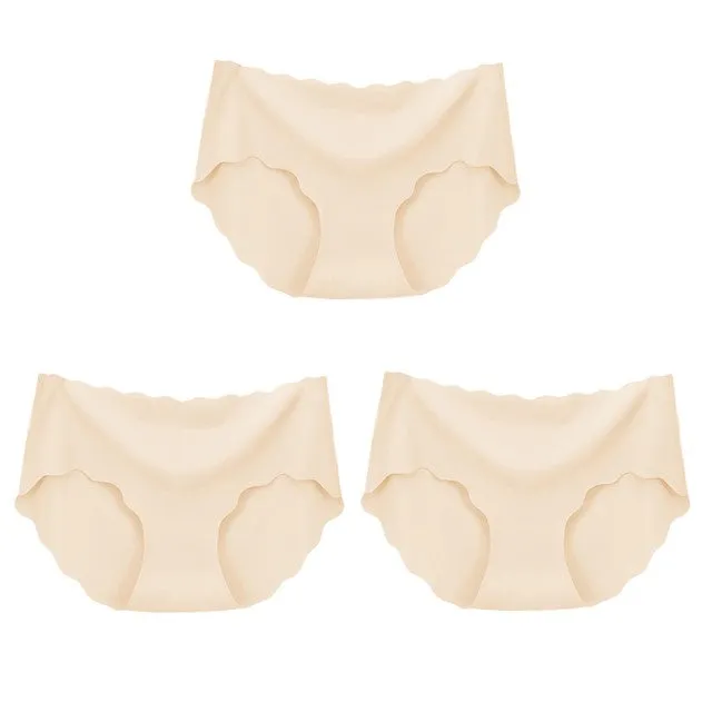 3Pcs Seamless Underwear Silk Panties