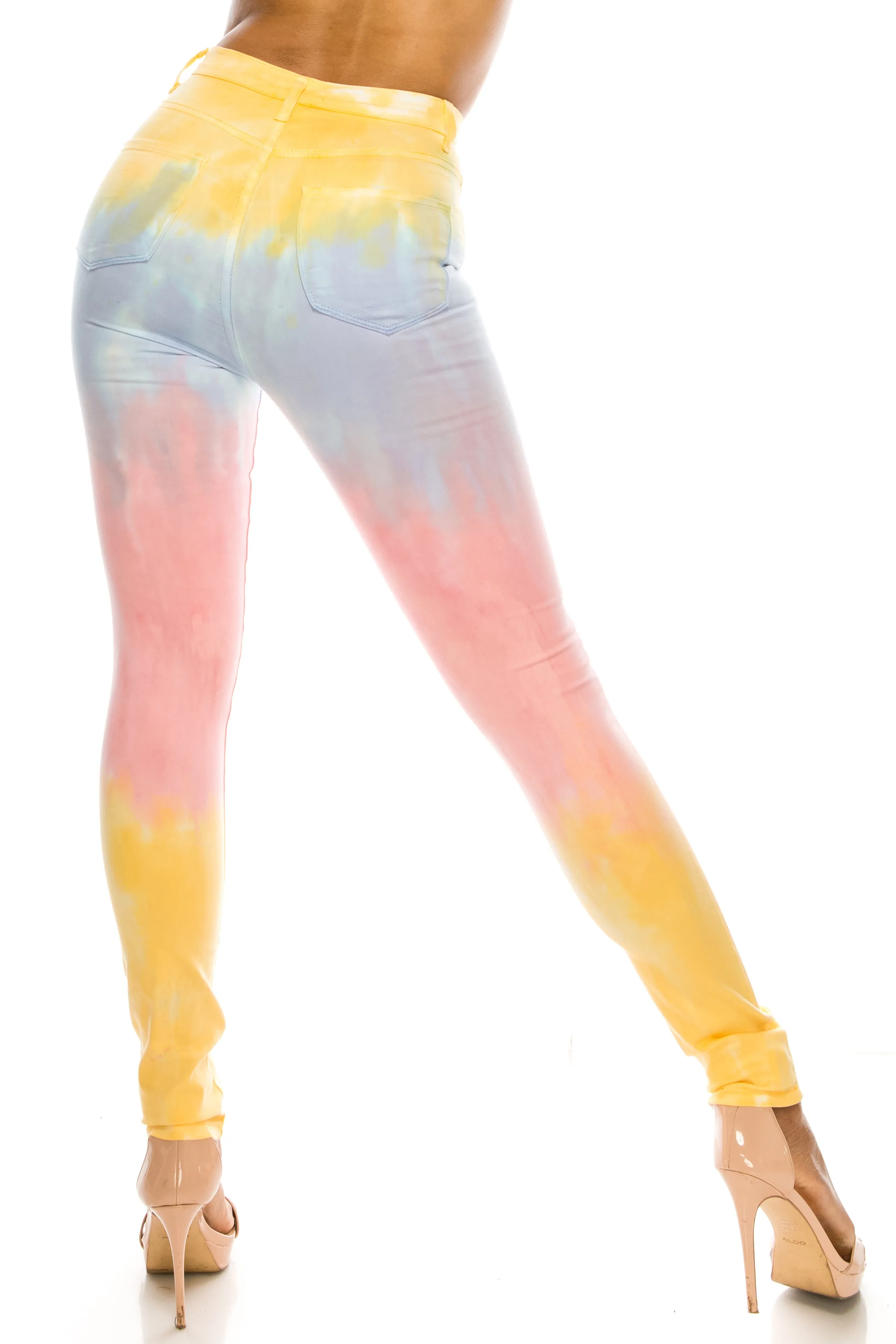 4632 Super High Waisted Tie Dye Skinny Jeans