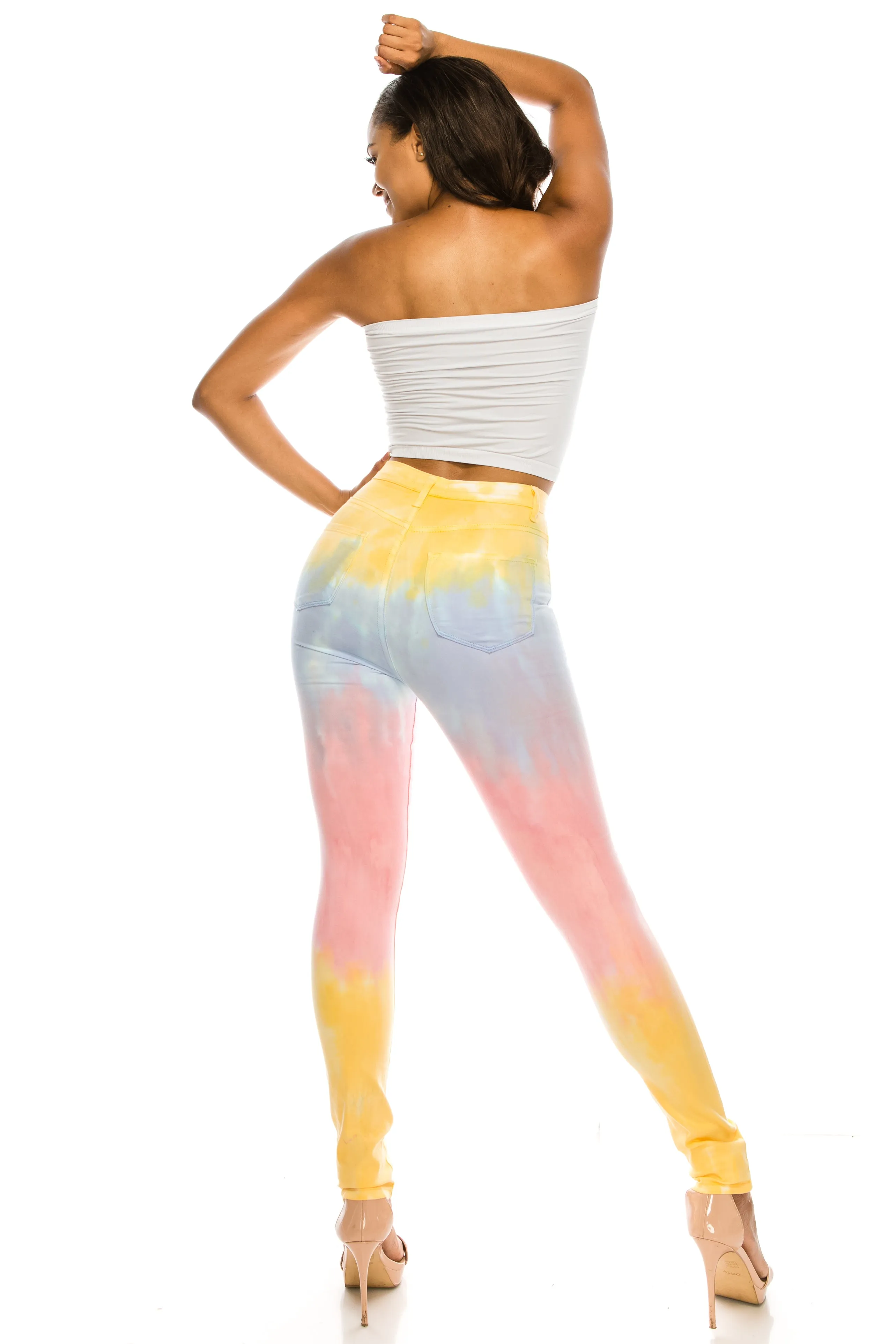 4632 Super High Waisted Tie Dye Skinny Jeans