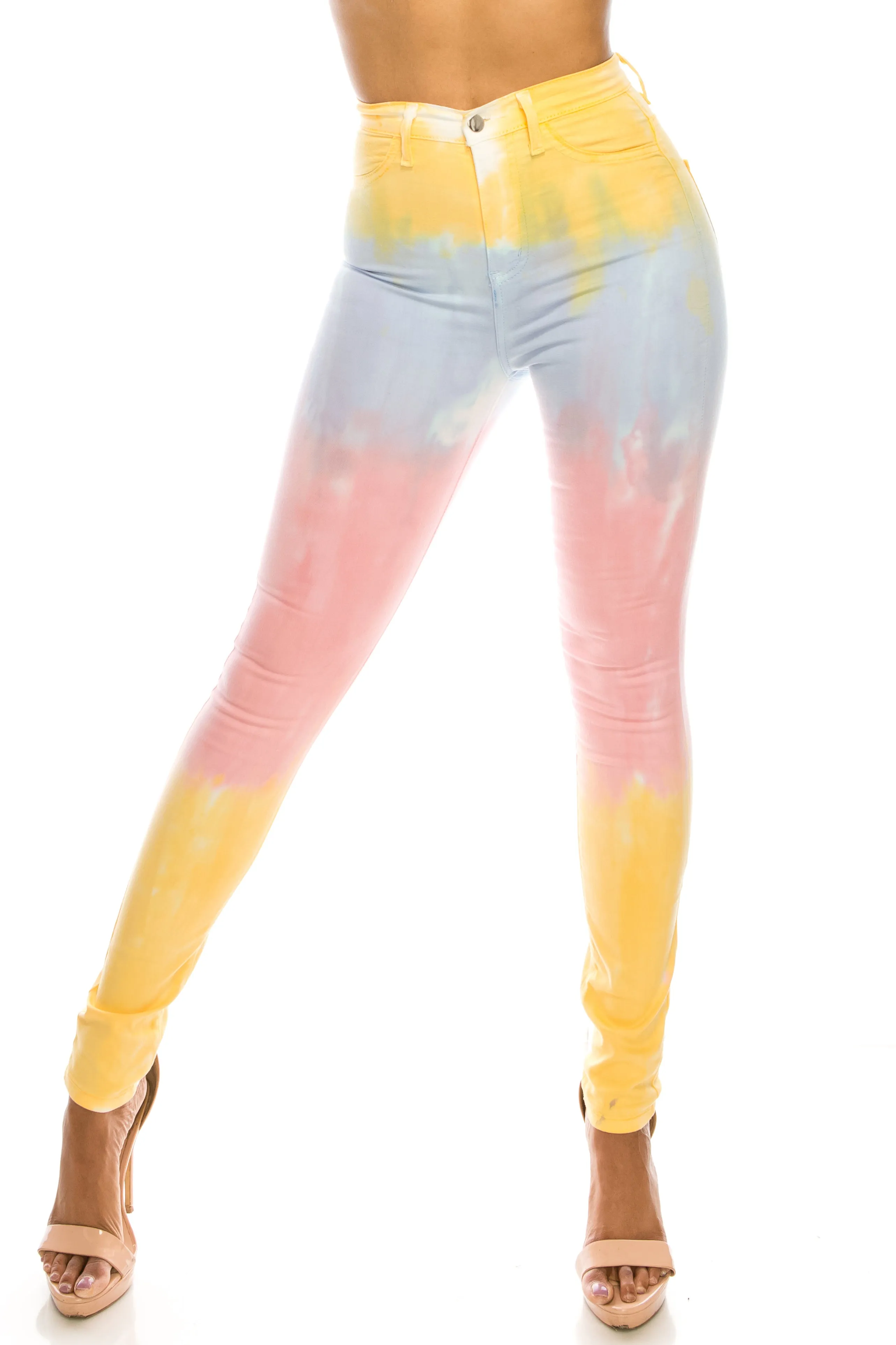 4632 Super High Waisted Tie Dye Skinny Jeans