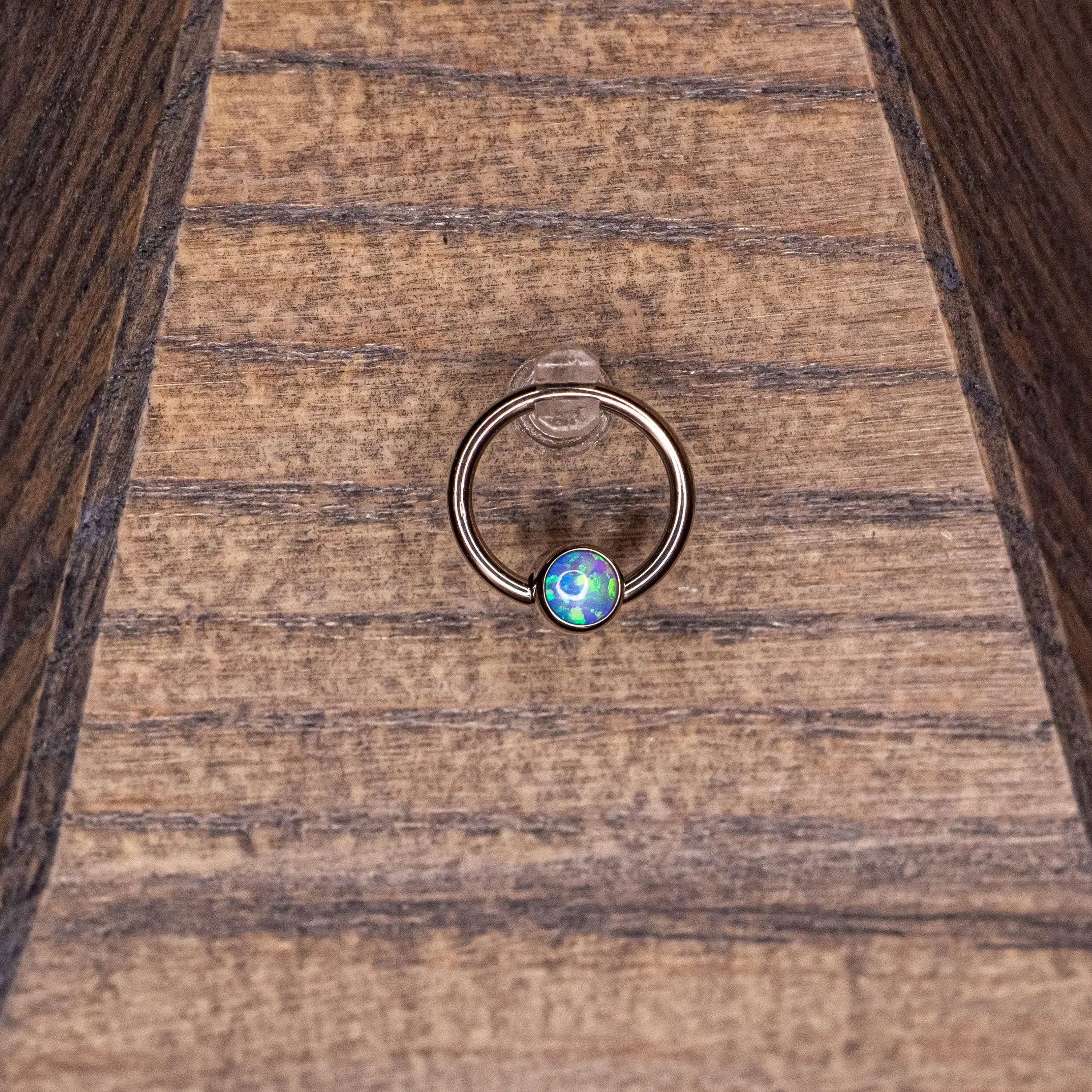 4mm Captive Bead with Capri Blue Opal