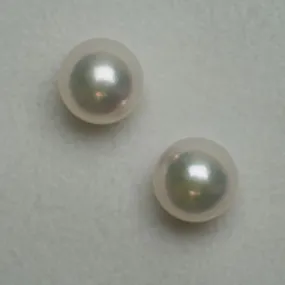 7.25 and 7.28 mm GIA Certified Hanadama Akoya Pearl Stud Earrings