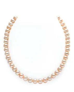 8.0-8.5mm Peach Freshwater Pearl Necklace - AAAA Quality