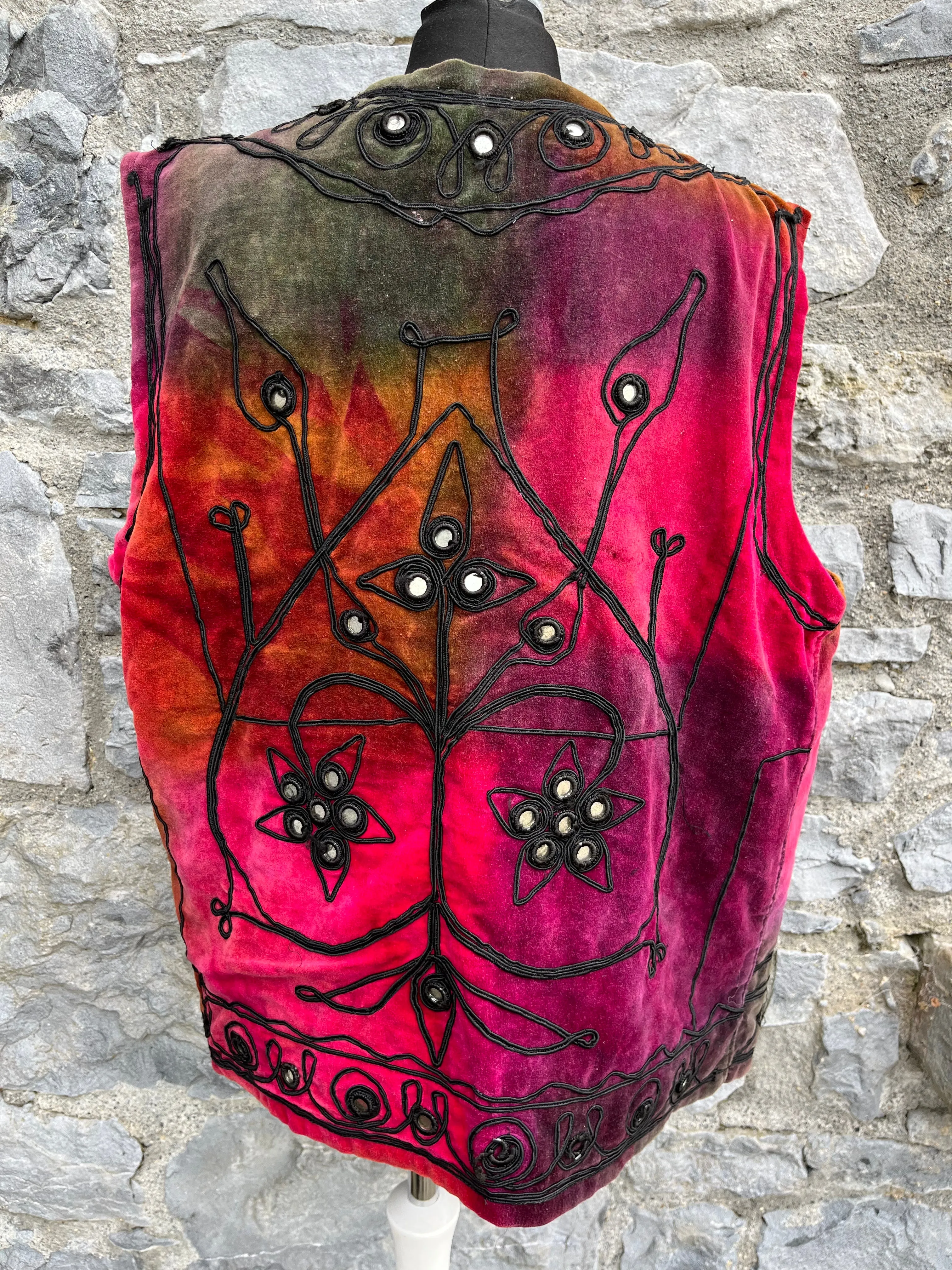 80s ombré velvet waistcoat uk 12-14