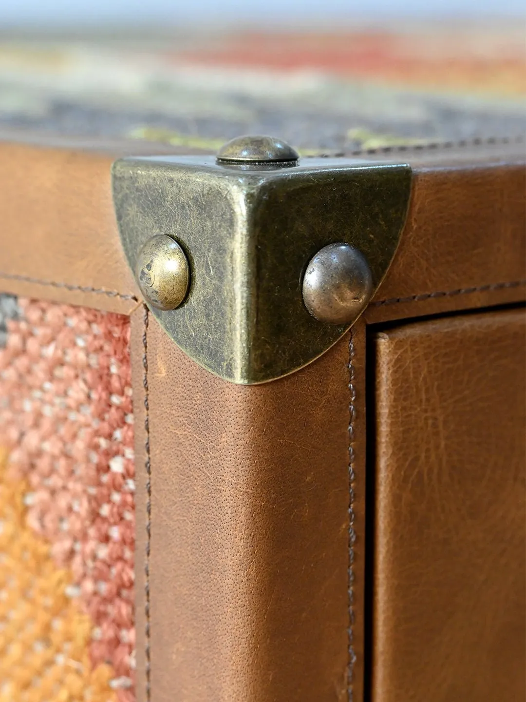 ACCENT CHEST OF DRAWERS - KILIM AND LEATHER