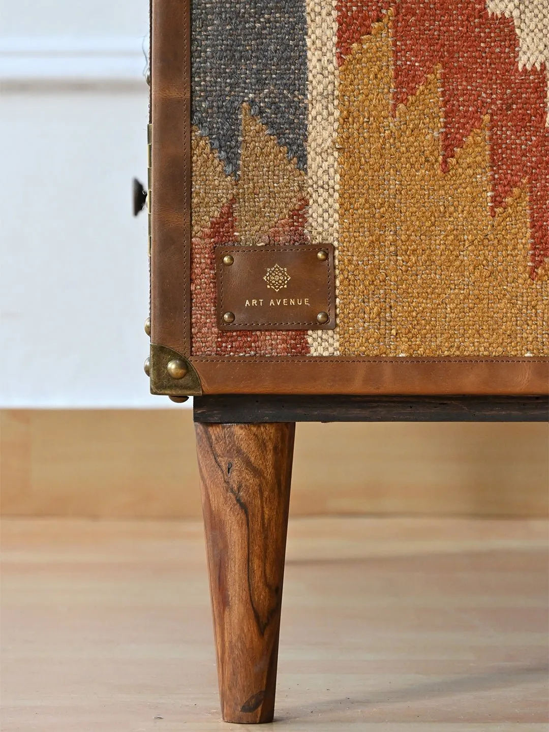 ACCENT CHEST OF DRAWERS - KILIM AND LEATHER