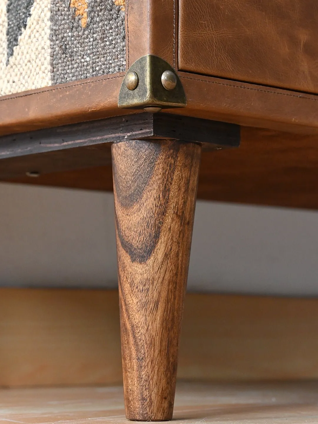 ACCENT CHEST OF DRAWERS - KILIM AND LEATHER