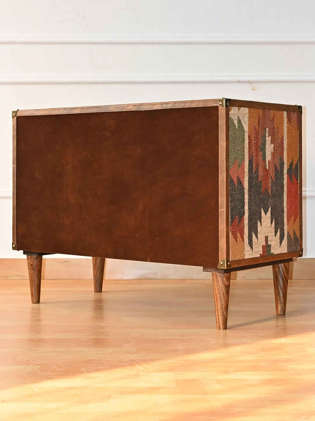 ACCENT CHEST OF DRAWERS - KILIM AND LEATHER