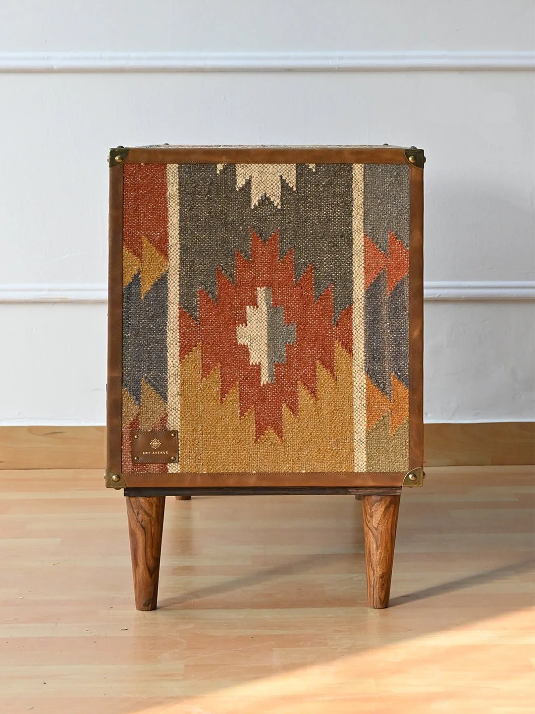 ACCENT CHEST OF DRAWERS - KILIM AND LEATHER