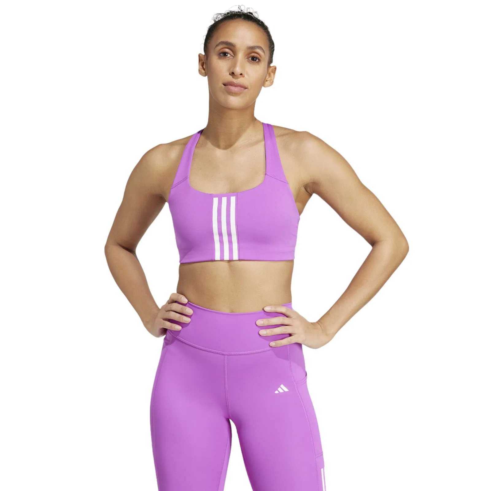 adidas Powerimpact Training Medium Support 3-Stripe Womens Bra