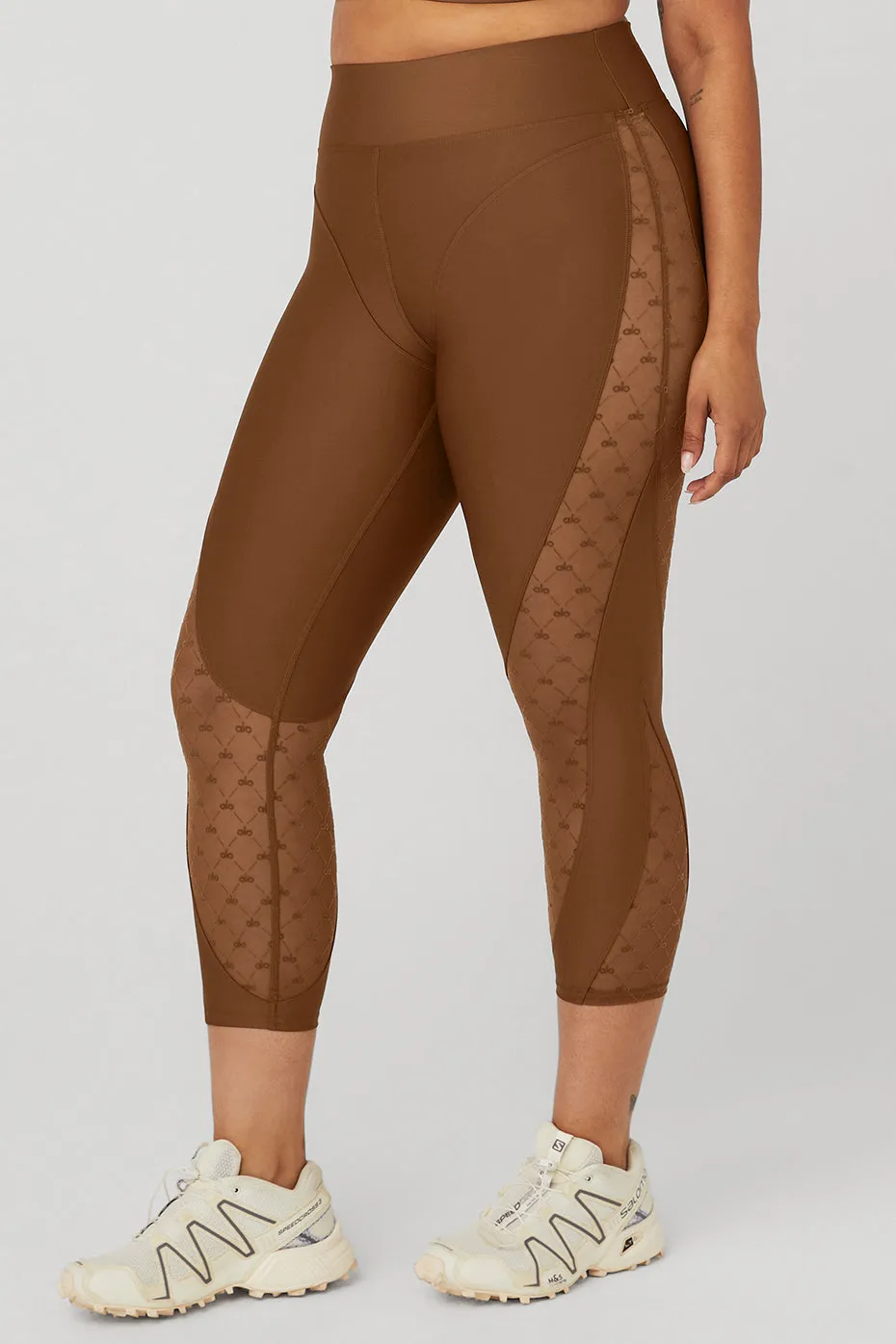 Airlift Mesh High-Waist Celeste Capri - Cinnamon Brown