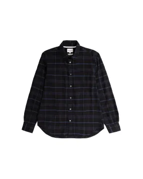 Algot Relaxed Textured Check Shirt - Navy