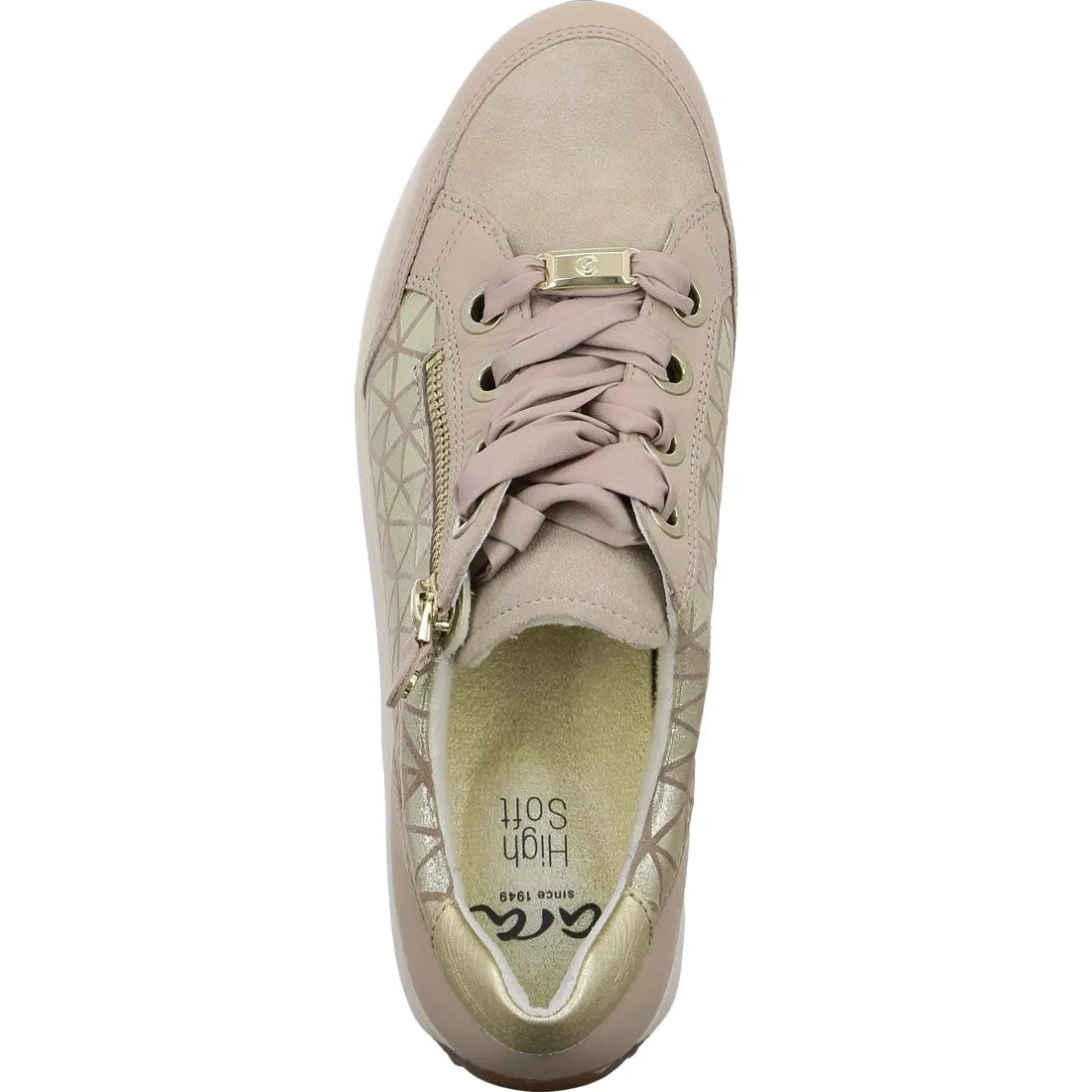 Ara Ladies Osaka Lace Up Zip Side Sneaker