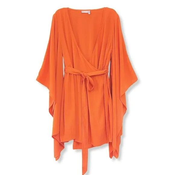 ASOS Exaggerated Kimono Sleeve Wrap Belted Beach Swim Cover Up