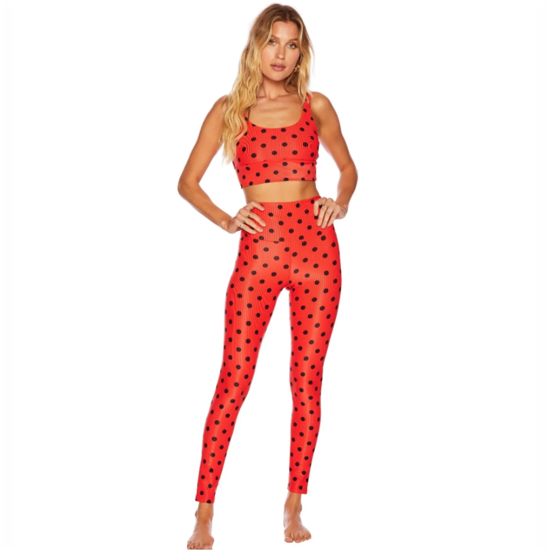 Ayla Legging - Scarlet Polka Dot