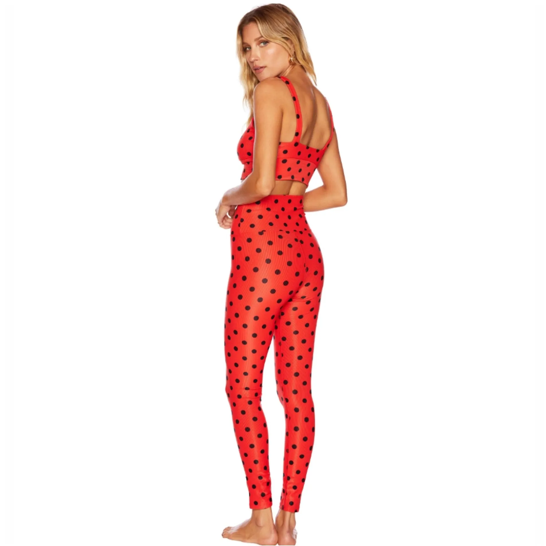 Ayla Legging - Scarlet Polka Dot