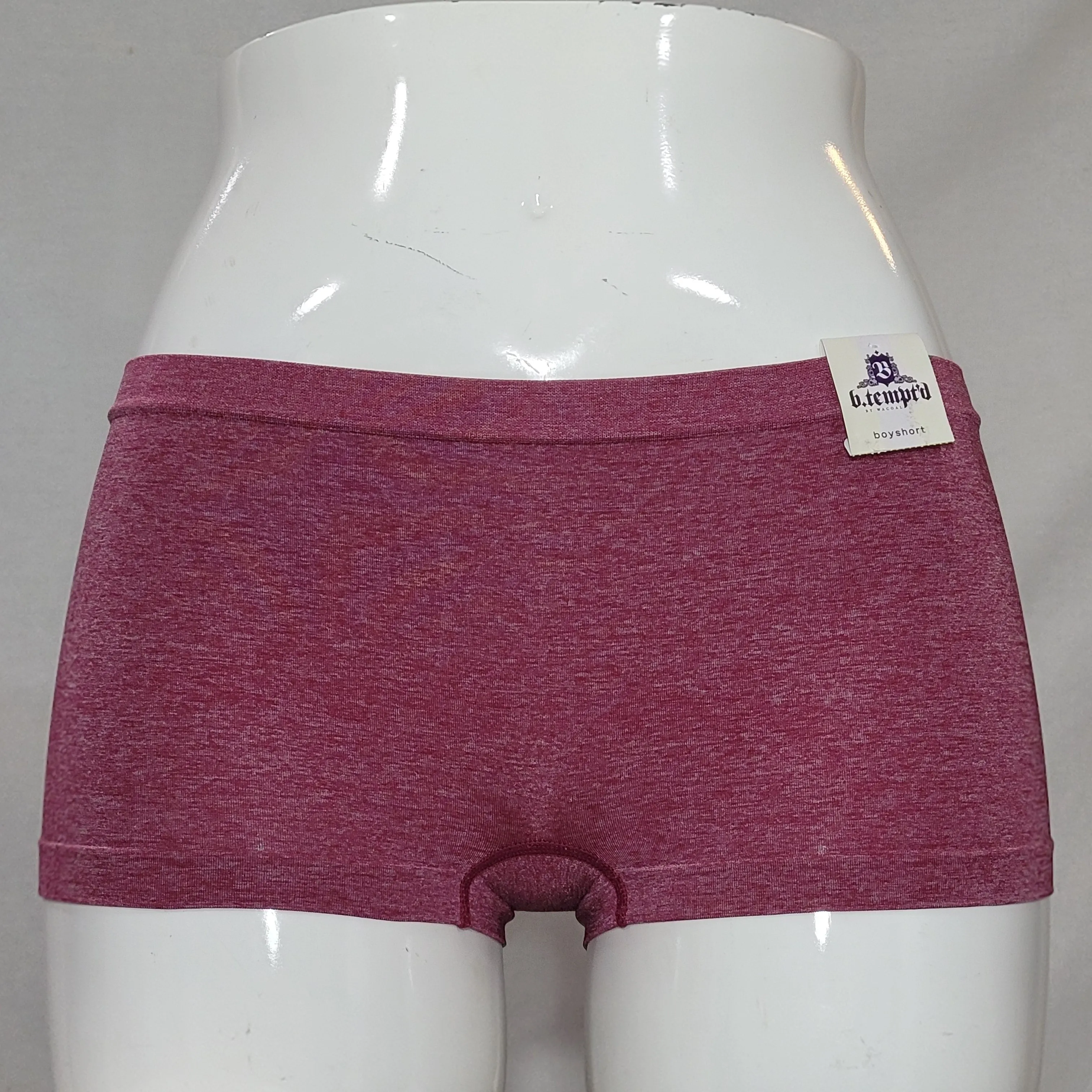 b. tempt'd 978355 b.splendid Seamless Boyshort MEDIUM Red Plum Heather NWT