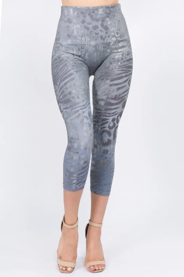 B4291F Capri/Short High Waist Leggings with Wild Safari Sublimation Print