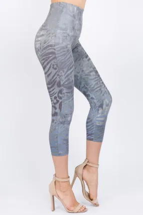 B4291F Capri/Short High Waist Leggings with Wild Safari Sublimation Print