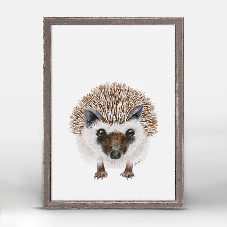 Baby Hedgehog Portrait Mini Framed Canvas