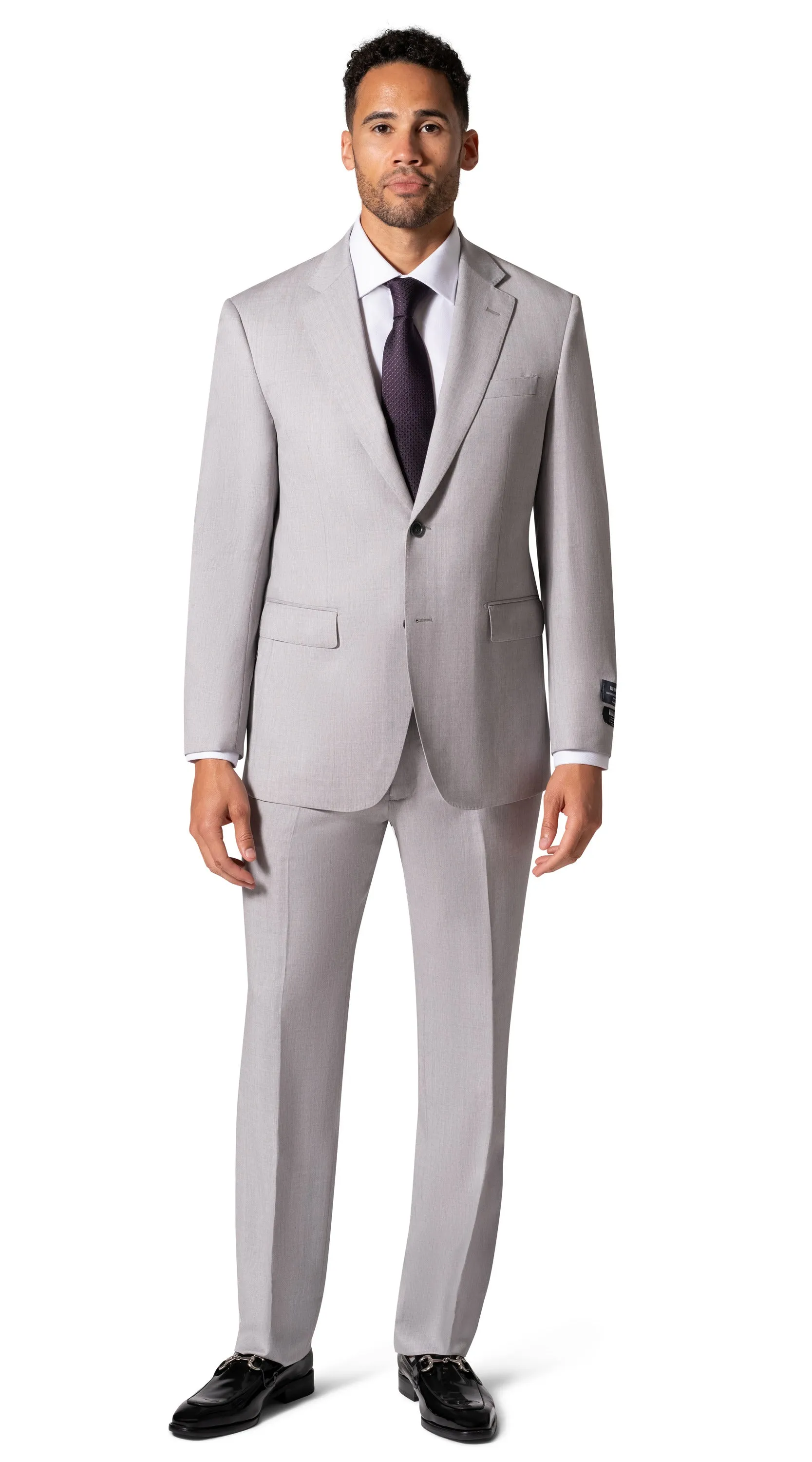 Berragamo - Reda | Modern Fit 2-Piece Solid Suit - Light Grey