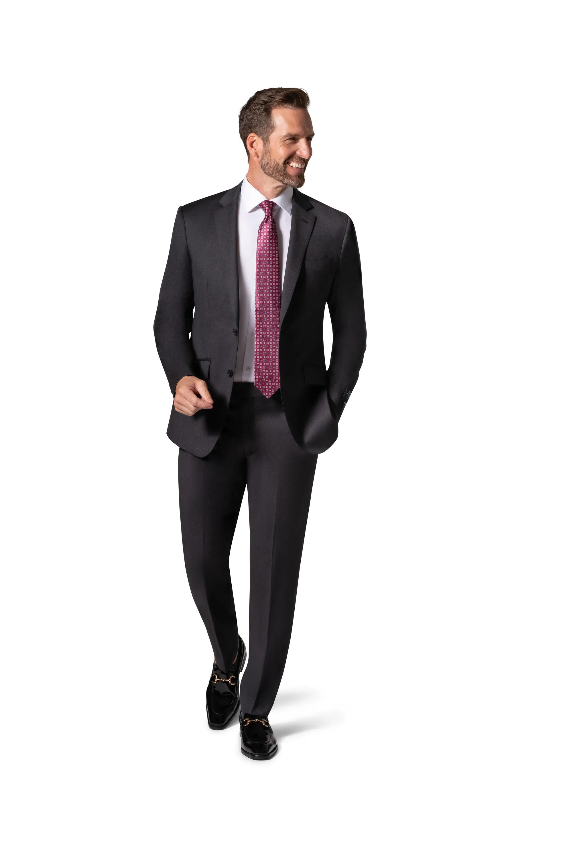 Berragamo - Reda | Slim Fit 2-Piece Solid Suit - Charcoal