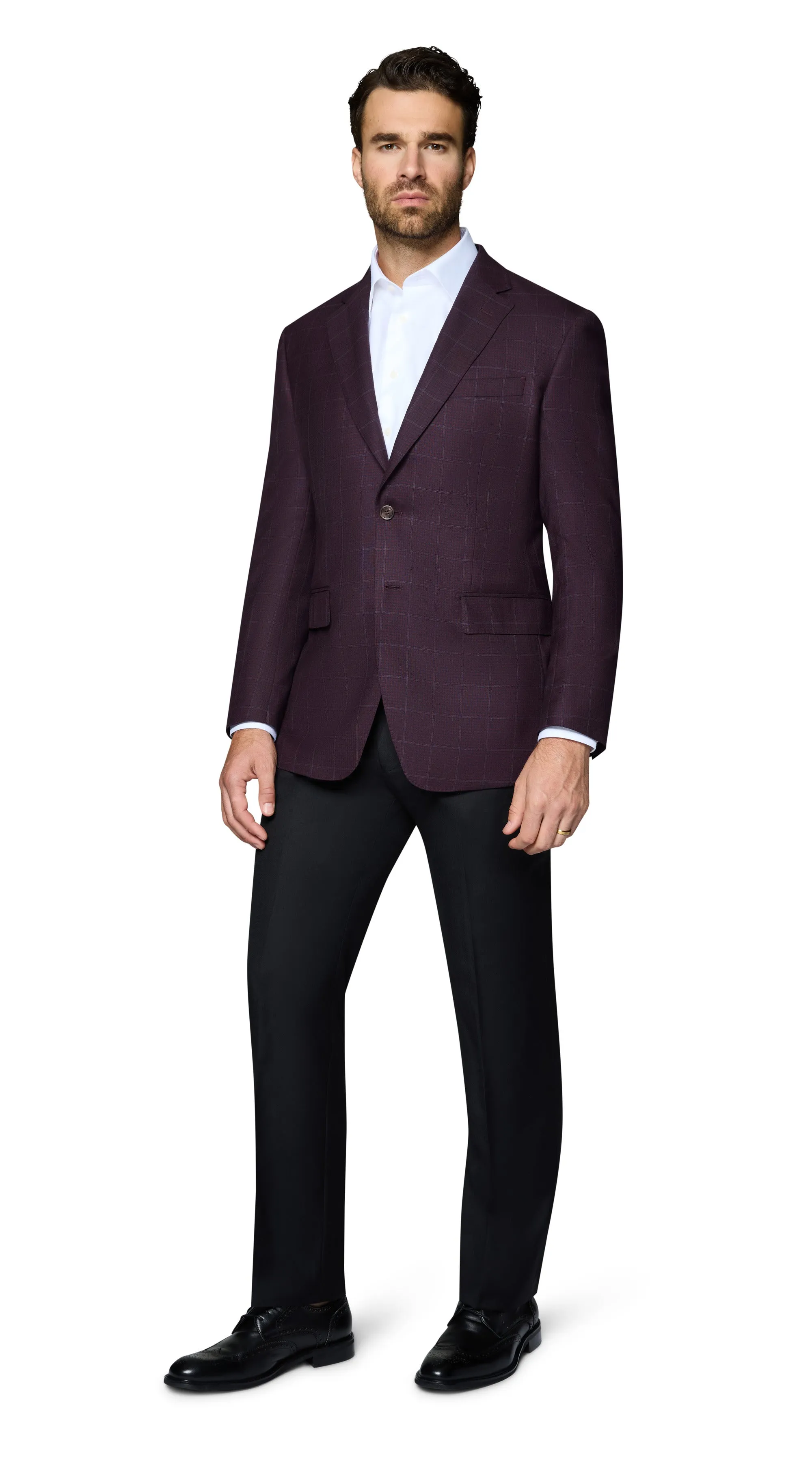 Berragamo Wool Sport Coat Modern Fit - Egg Plant