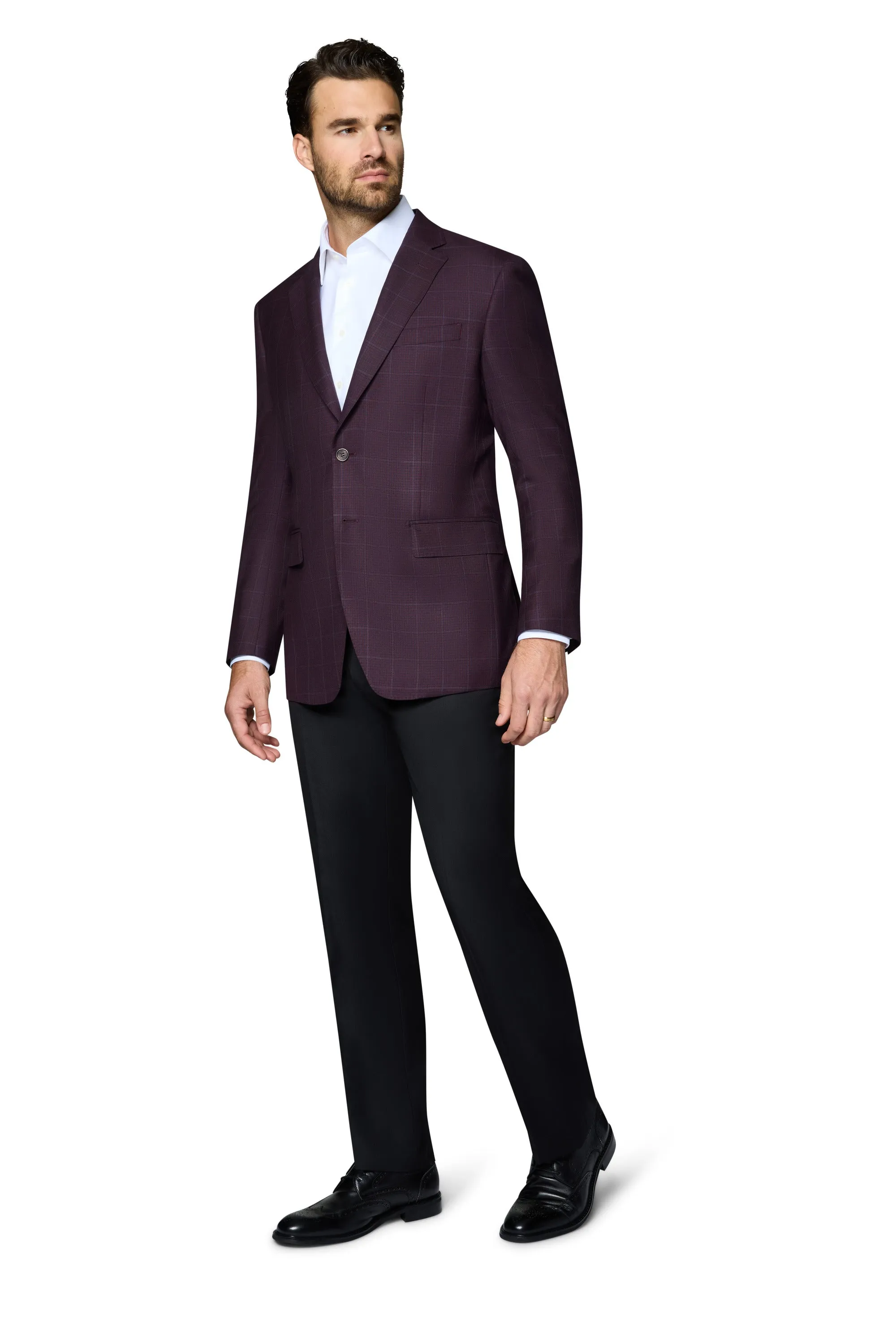 Berragamo Wool Sport Coat Modern Fit - Egg Plant