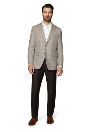 Berragamo Wool Sport Coat Modern Fit - Tan Plaid