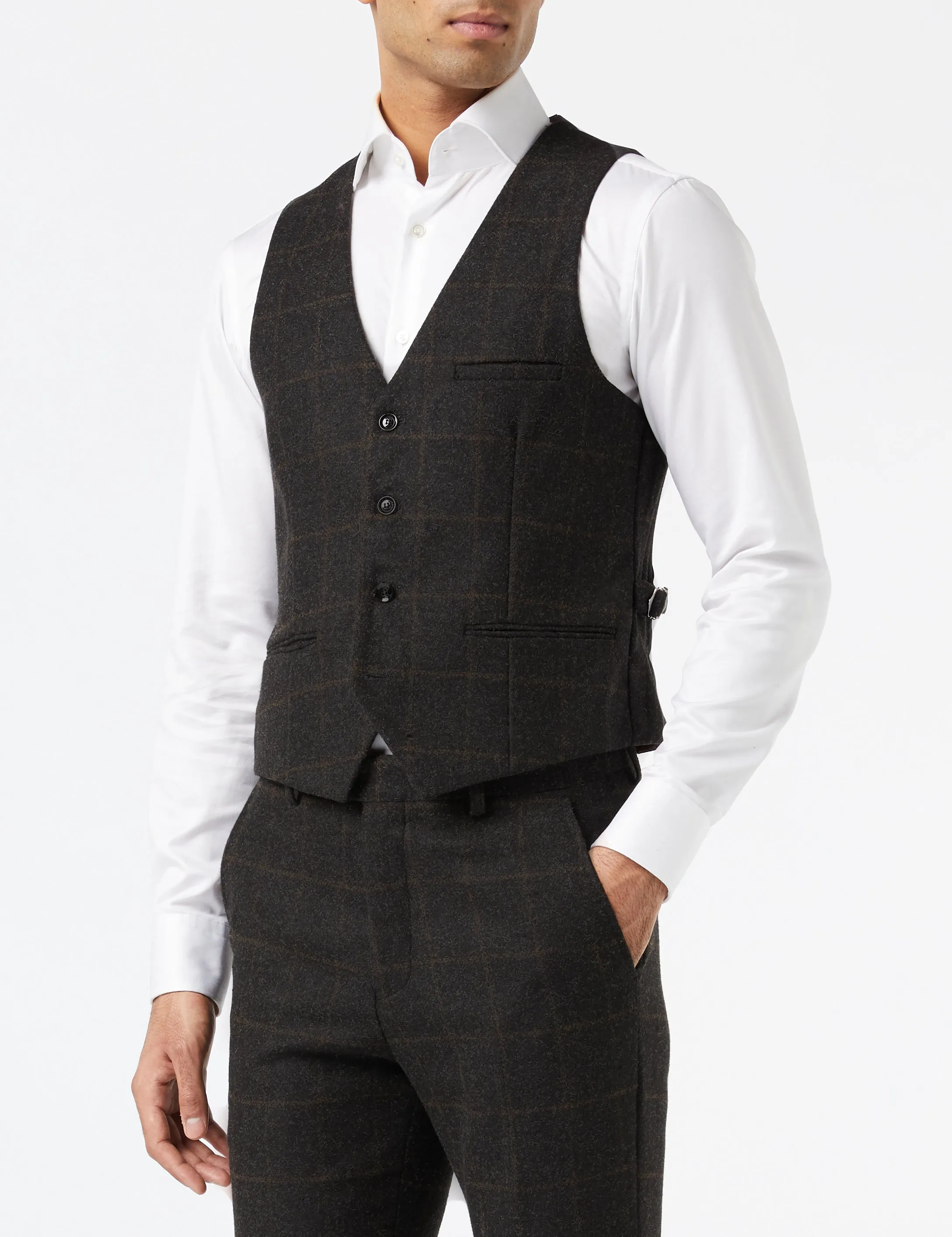 Black Tweed Check Suit