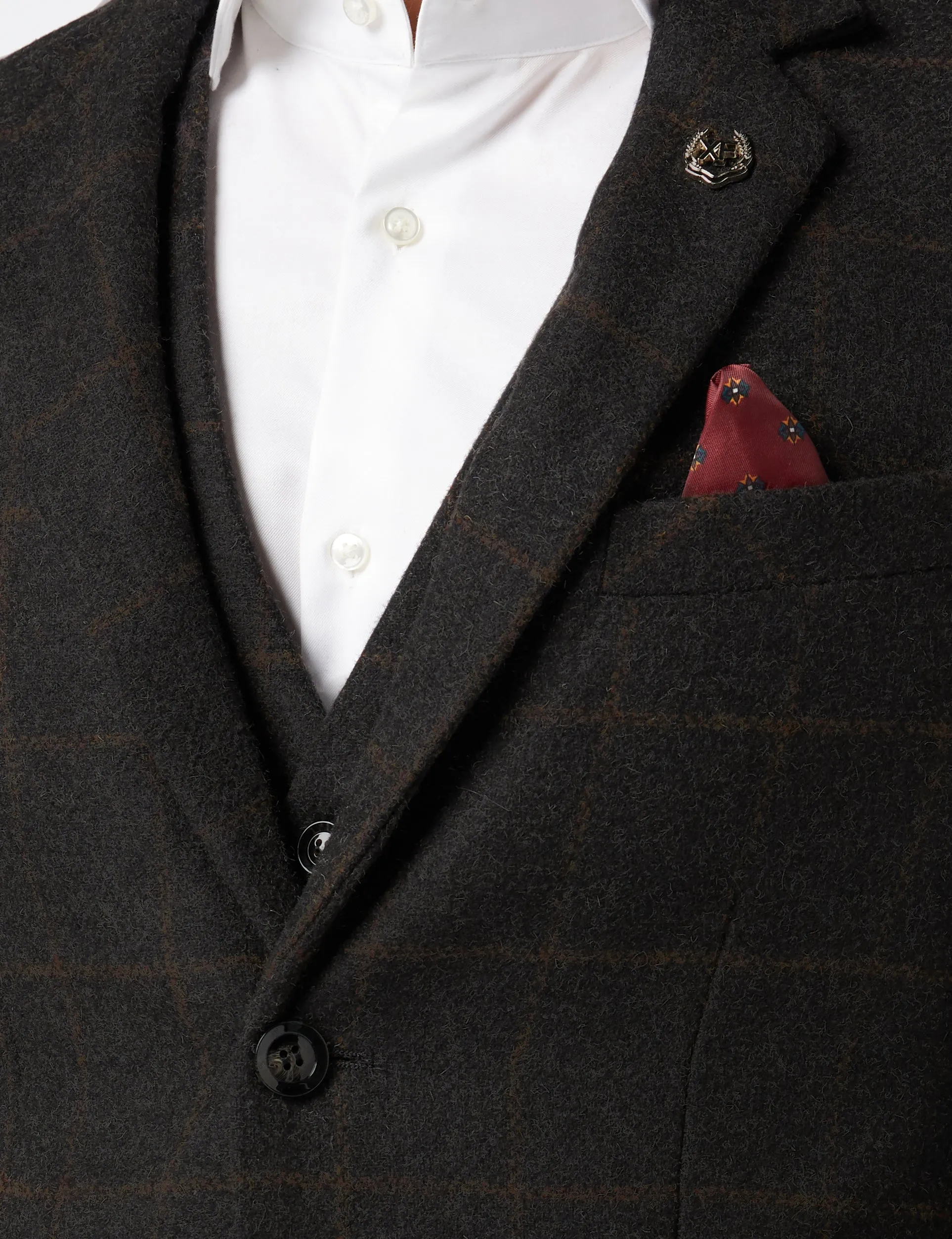 Black Tweed Check Suit