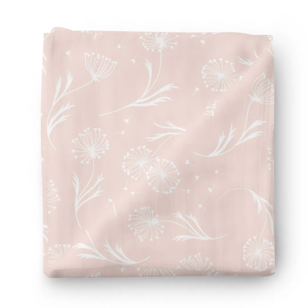 Blush Dandelion Swaddle Blanket