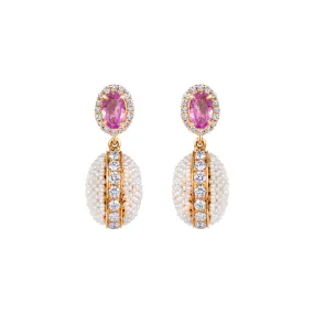 Bombay Oval Earrings - Pink Sapphire