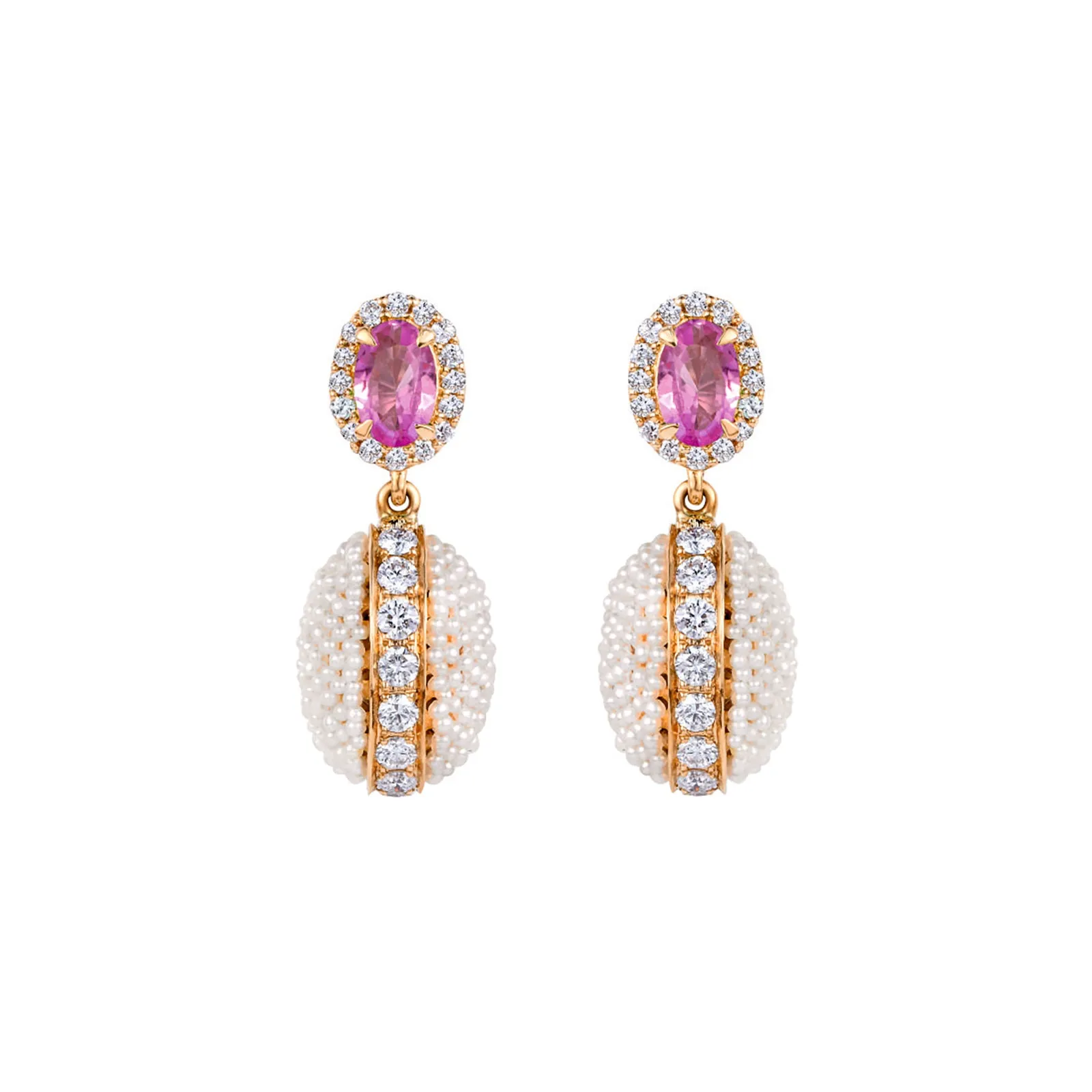 Bombay Oval Earrings - Pink Sapphire