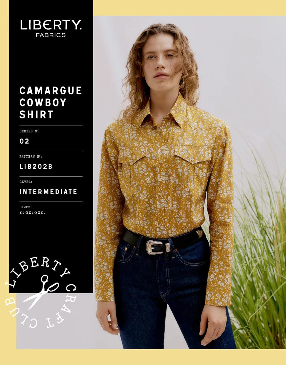 Camargue Cowboy Shirt Sewing Pattern, Liberty Fabrics