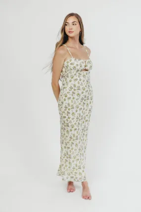 Cameron Tie-Back Maxi Dress in Cream Floral