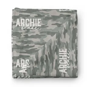 Camo Crew Personalized Baby Name Swaddle Blanket