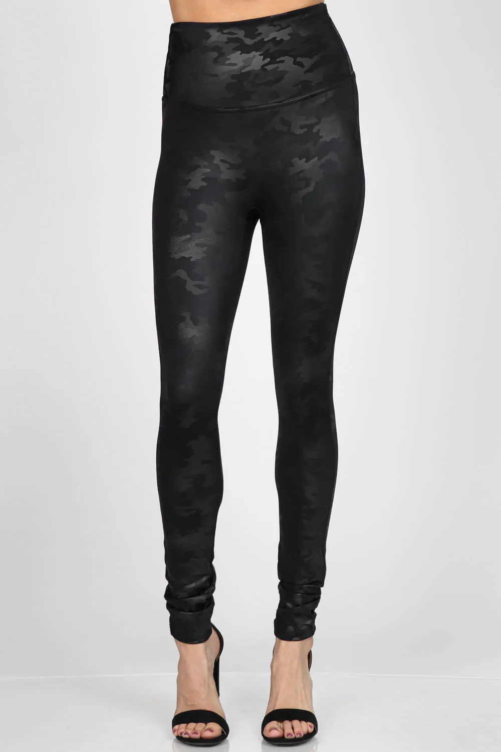 Camo Leatherette Leggings