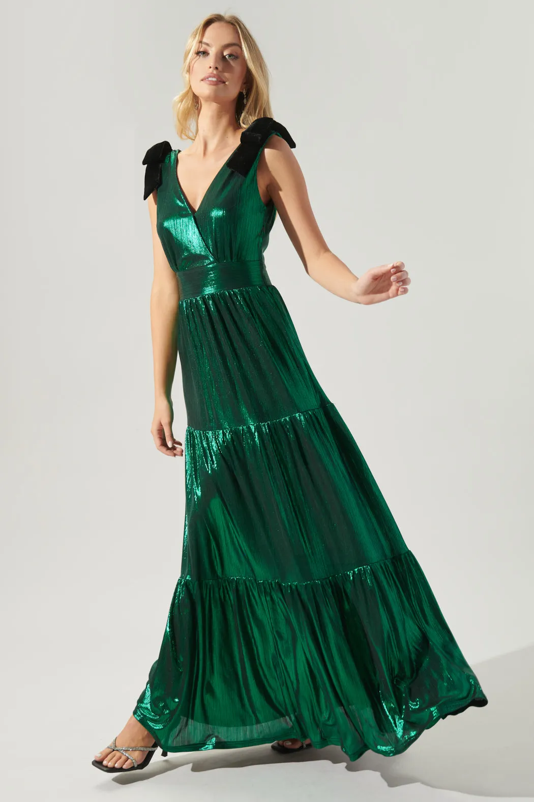 Cannes Liquid Satin Evening Maxi Dress